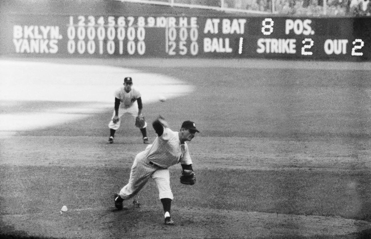 1956 - The first perfect game in Major League Baseball World Series