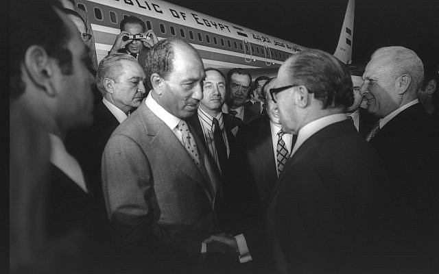 1977 Egyptian president Anwar Sadat visits Israel