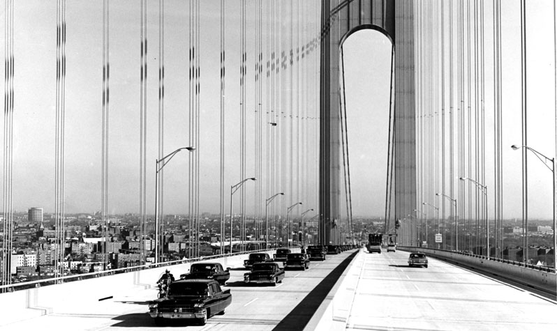 1964 Verrazano Narrows Bridge opens in NYC