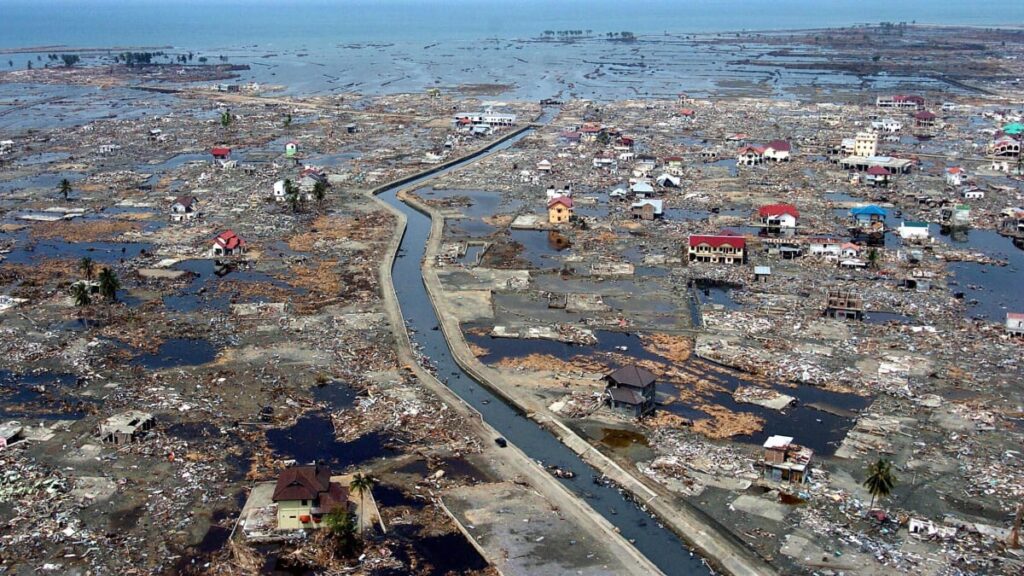 2004 Massive tsunami causes damage and kills thousands in India, Indonesia, Malaysia, Sri Lanka and Thailand