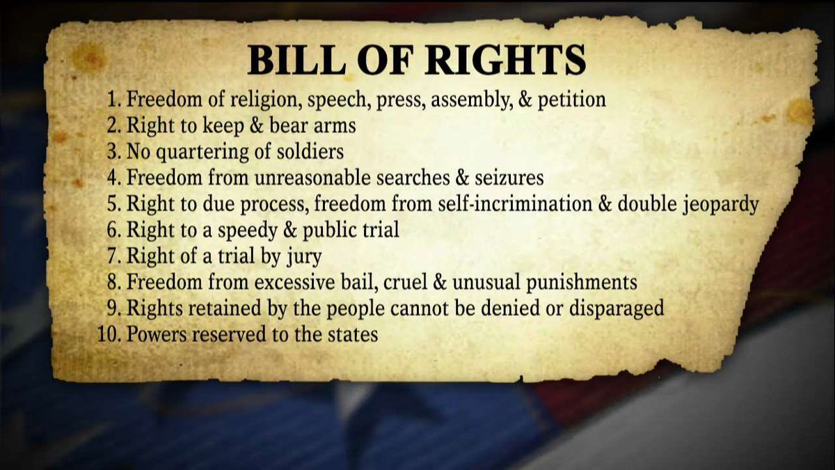 1791 U.S. Bill of Rights becomes law