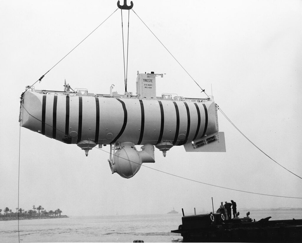 1960 The Trieste dives to a record depth of 10,911 meters (35,797 ft)