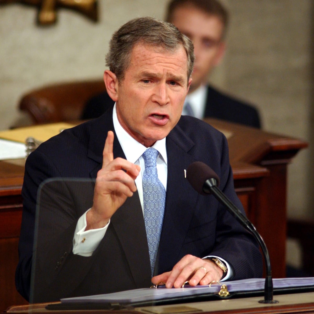 2002 George W. Bush coins the term “axis of evil” as part of his State of the Union Address