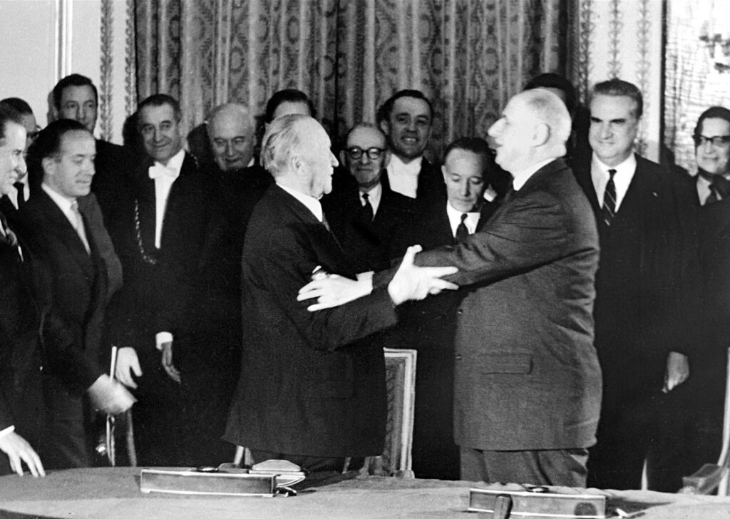 1963 The Élysée Treaty formalizes the reconciliation between Germany and France