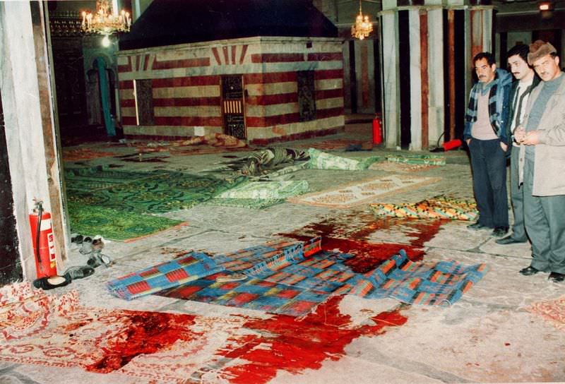 1994 An Israeli doctor kills 30 unarmed Palestinians in the Mosque of Abraham