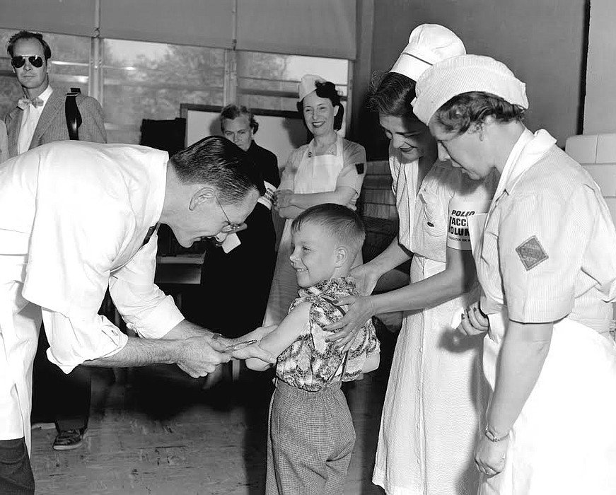 1954 The first mass inoculation against polio is conducted