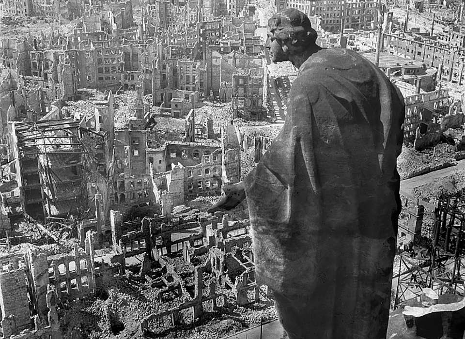 1945 The German city of Dresden is destroyed by a bombing raid