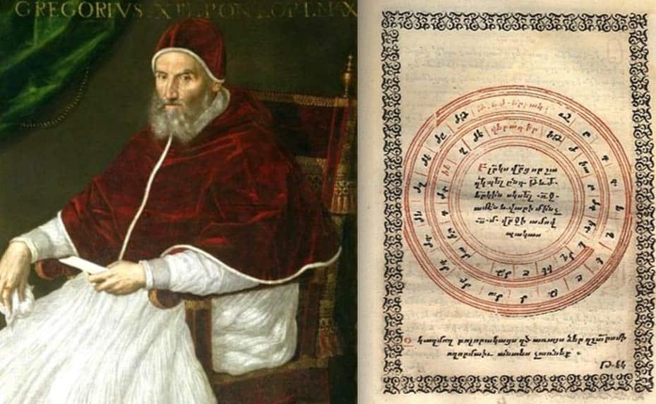 1582 Pope Gregory XIII orders the introduction of the Gregorian calendar