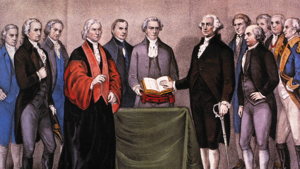 1789 George Washington is elected as first President of the United States