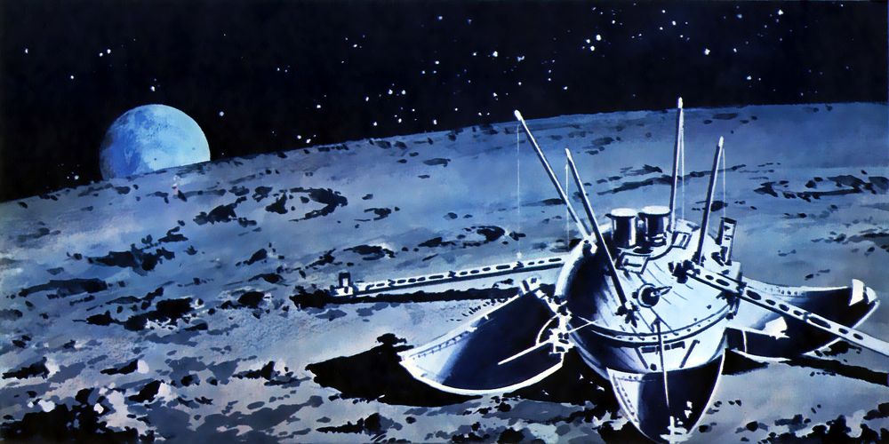 1966 Luna 9 touches down on the Moon