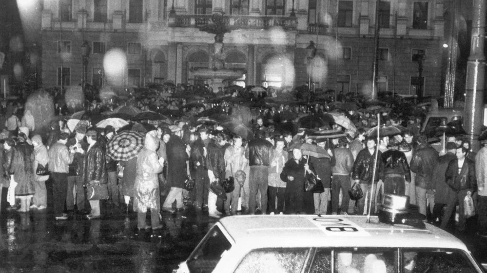 1988 Thousands of people join the first peaceful demonstrations against the communist regime in Czechoslovakia