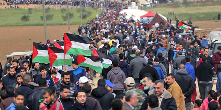 1976 Thousands of Palestinians protest against Israel's massive land expropriation