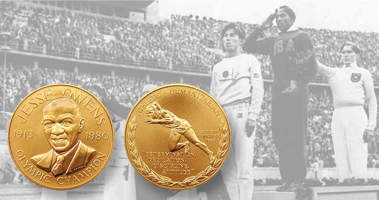 1990 Jesse Owens receives the Congressional Gold Medal