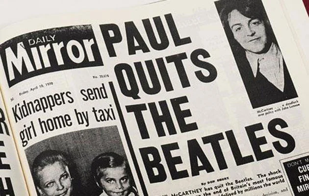 1970 The Beatles break up as Paul McCartney leaves the band