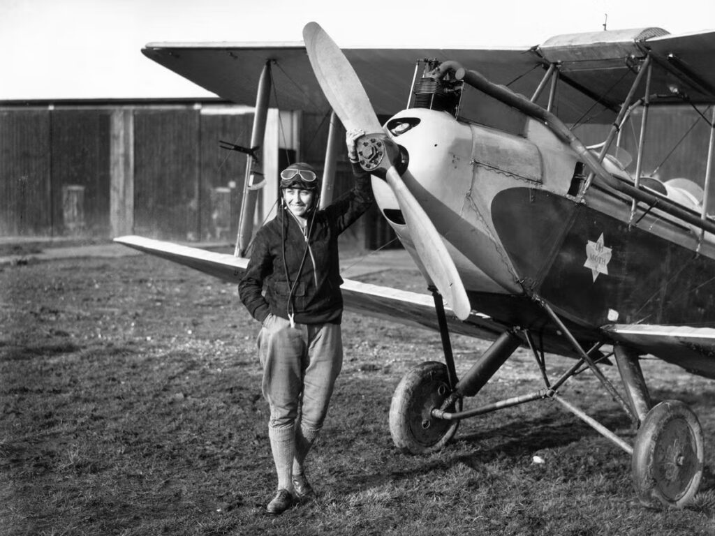 1930 Amy Johnson flies solo from England to Australia