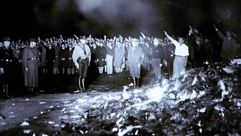 1933 Nazis ceremonially burn about 25,000 allegedly “un-German” books