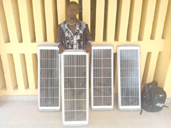 Emmanuel Achogwu Arrested for Stealing Streetlight Solar Panels in Lagos