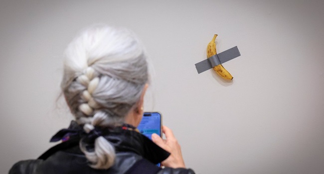 Banana Taped to a Wall Sells for $6.2 Million at New York Auction