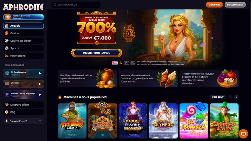Aphrodite live casino, aphrodite casino bonus